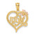 14k Two-tone w/White Rhodium MOM Heart Pendant K2659
