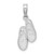 14k  3D White Gold Flip Flops Pendant K2905W