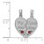 14K White Gold Enamel BIG-LITTLE SISTER Break Apart Heart Charm K6640W
