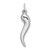 14k White Gold 3D Italian Horn Charm K5927