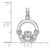 14K White Gold Polished Round Claddagh Charm K7237W
