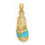 14k  3D W/ Aqua Enamel Summer Slipper Charm K6641