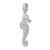 14K White Gold 3-D Seahorse Charm K2983W