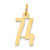 14k Small Elongated Number 74 Charm LES74