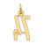14k Small Elongated Number 74 Charm LES74