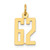 14k Small Elongated Number 62 Charm LES62
