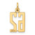 14k Small Elongated Number 62 Charm LES62
