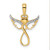 14K w/White Rhodium D/C Infinity Angel Pendant M3025