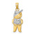 14K Textured w/Rhodium Boy Charm K9245