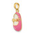 14K 3-D w/ Pink Enamel Baby Shoe Charm K6851