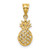14k Polished 3D Pineapple Pendant K5419
