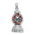 14K White Gold 3-D Moveable Gumball Machine Glass Pendant K7307W