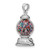 14K White Gold 3-D Moveable Gumball Machine Glass Pendant K7307W