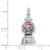 14K White Gold 3-D Moveable Gumball Machine Glass Pendant K7307W