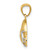 14K w/Rhodium Satin/Polished Football Helmet Pendant K6145