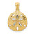 14k w/Rhodium Diamond-cut Polished Sand Dollar Pendant K6072