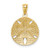 14k w/Rhodium Diamond-cut Polished Sand Dollar Pendant K6072