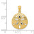 14k w/Rhodium Diamond-cut Polished Sand Dollar Pendant K6072