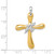 14k Two-tone Dove Cross Pendant K1189