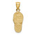14k Polished 3D w/Created Blue Opal Flip Flop Pendant K6090