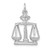 14k White Gold Polished Scales of Justice Charm K934