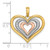 14k Two-tone White Rhodium Textured and Polished Triple Hearts Charm K9461