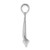 14K White Gold Polished 3-D Sailboat Charm K9580W