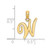 14KY Script Letter W Initial Pendant K6422W