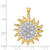 14k w/Rhodium Sun Filigree Pendant K4814