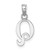14K White Gold Polished Block Letter Q Initial Pendant K6423WQ