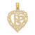 14KY Heart Script Letter G Initial Charm K6424G