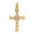 14k Two-Tone Twisted Cross w/ Flower Charm K9082