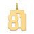 14k Medium Polished Number 81 Charm LM81