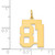 14k Medium Polished Number 81 Charm LM81
