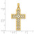 14K Polished Square Cross w/ Heart Design Charm K8511