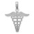 14k White Gold Caduceus Charm K4935W