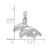 14K White Gold Polished Double Dolphins Jumping Left Charm K7725W