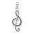 14k White Gold Polished Open-Backed Treble Clef Pendant K4944W