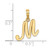 14KY Script Letter M Initial Pendant K6422M