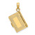 14K 3-D Moveable Santa Biblia Book/Spanish Bible Charm K8596