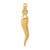 14k Medium 3D Italian Horn Pendant K2735