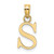 14K Polished Block Letter S Initial Pendant K6423S