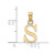 14K Polished Block Letter S Initial Pendant K6423S
