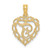 14KY Heart Script Letter T Initial Charm K6424T