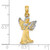 14k w/ White Rhodium 3-D Angel Playing Harp Charm K9351