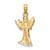 14k w/ White Rhodium 3-D Angel Playing Harp Charm K9351