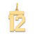 14k Small Polished Number 12 Charm LS12