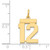 14k Small Polished Number 12 Charm LS12