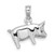 14K White Gold 3-D Polished Pig with Curly Tail Charm K6465W