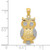 14K w/ Rhodium Polished / Textured Owl Pendant K5978